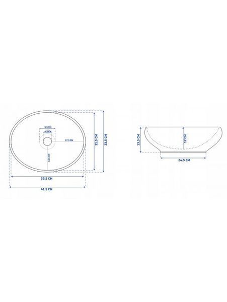 Керамическая чаша накладная Rea Sofia silver/white 41 см Sofia Silver\White фото