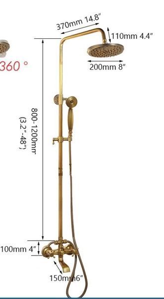 Душевая система Deco Simple D26-01 удлиненная античная D26-02 фото