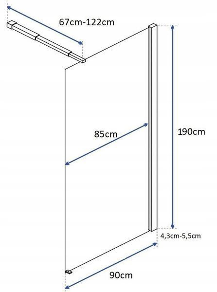 Душевая стенка Walk-in Craft 90&times;190 EasyClean Walk In Craft 90x190 фото
