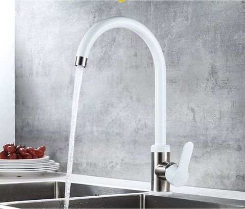 Смеситель для кухни из нержавеющей стали (SUS304) Santep 1490es белый 1490ЕS фото